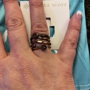 Authentic Kendra Scott chocolate drusy 3 ring set